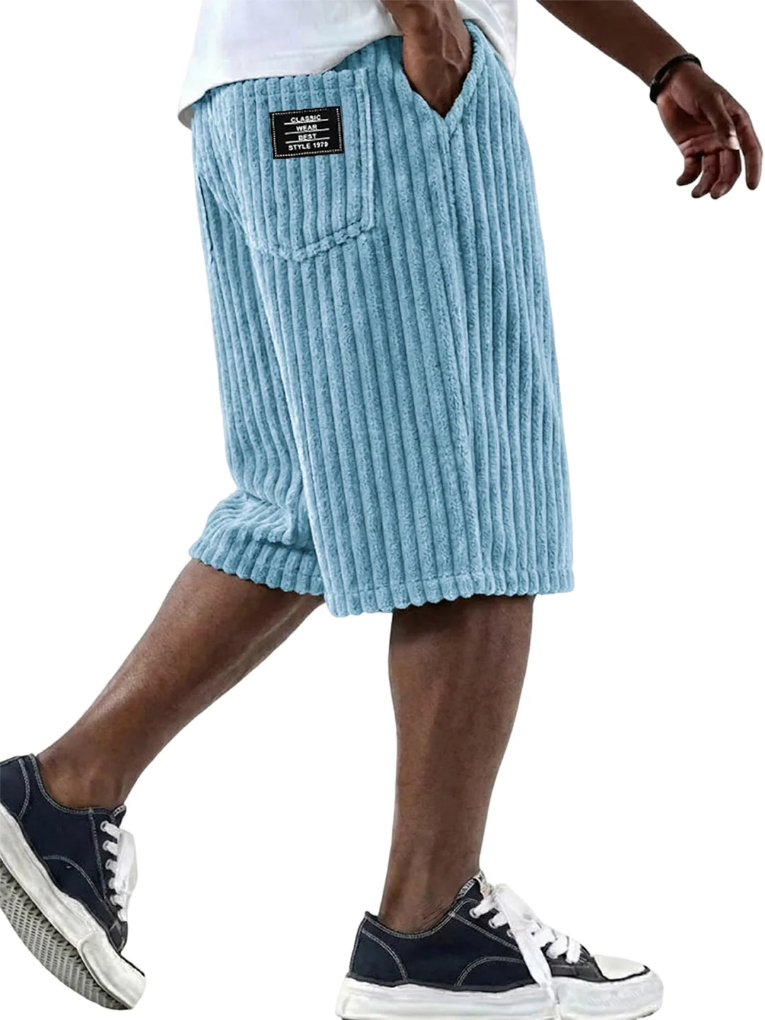 Nael Berlin | Cord-Shorts mit Stickdetail