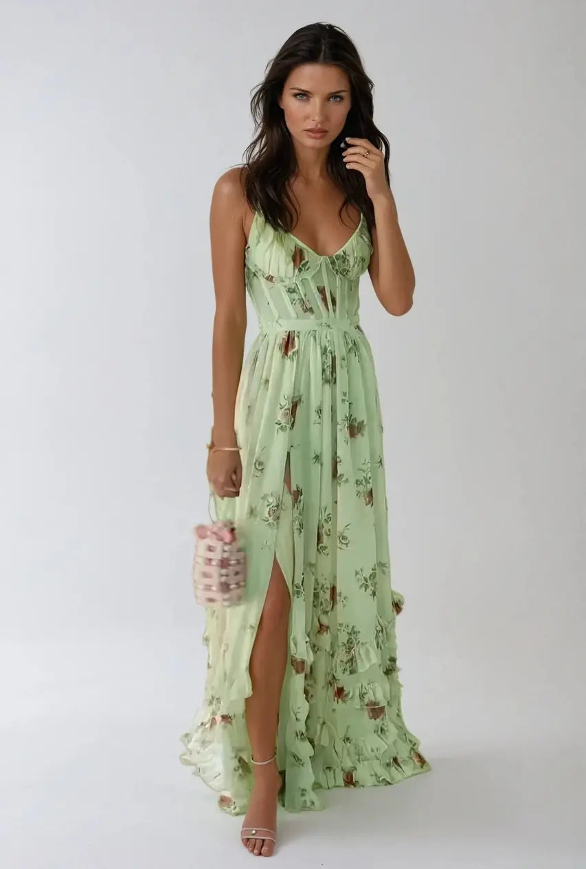 Violetta | Fließendes Maxikleid mit Volants